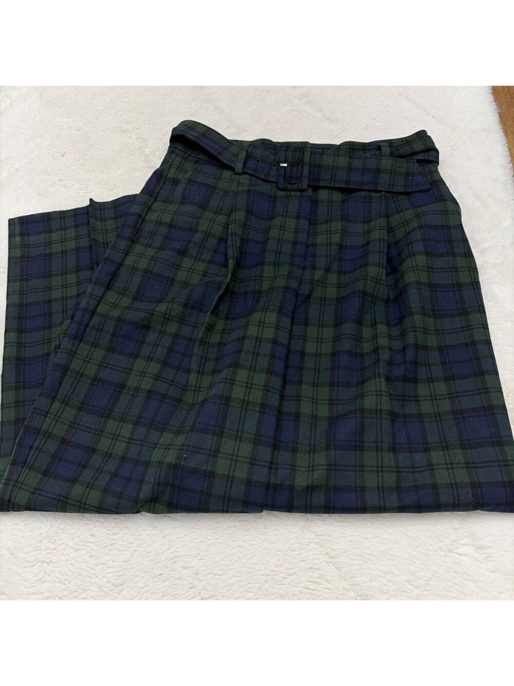 Ann Taylor Loft Womens Plaid Wide Leg Trousers 6 Petite Holiday Winter